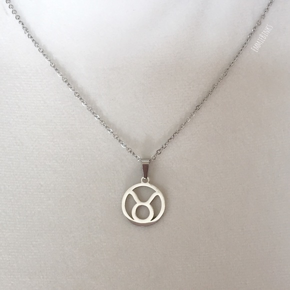 NWT Minimalist Taurus Zodiac Sign Stainless Steel Pendant Necklace ~ New Gift - Picture 6 of 11